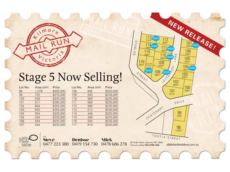 Stage 5 Mail Run Estate, Kilmore